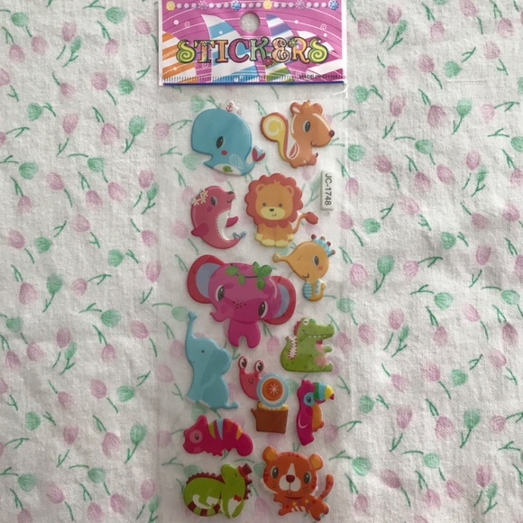 New Cute 3D Mammal Animal Sticker Sheet Set - Picture 2 of 2